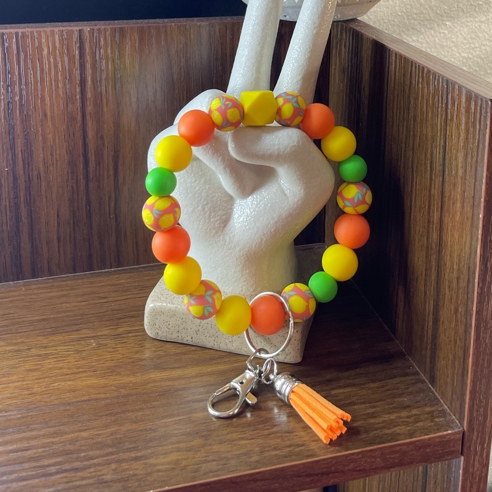 Silicone bead new keychain